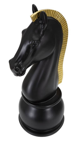 Cavallo Nero E Oro Cm Ø 18,5X50 Mauro Ferretti