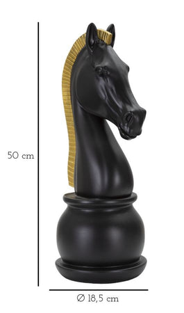 Cavallo Nero E Oro Cm Ø 18,5X50 Mauro Ferretti