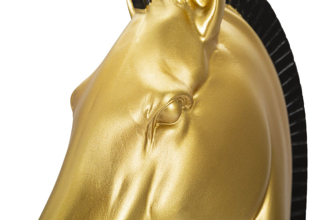 Cavallo Oro E Nero Cm Ø 18,5X50 Mauro Ferretti