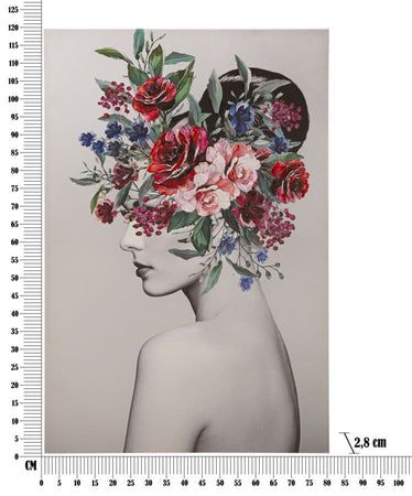Stampa Dipinta Lady Flower -A- Cm 80X2,8X120