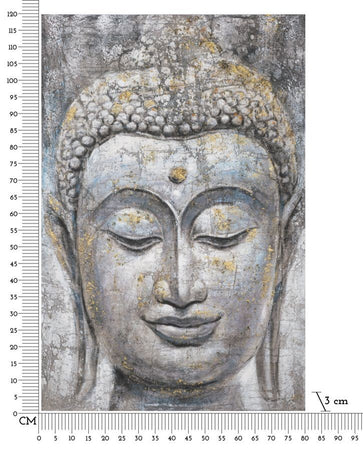 Dipinto Su Tela Face Buddha Light -A- Cm 80X3X120