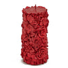 Candela cilindrica rossa decorata h 15 cm con fiori Flowers decorazione natalizia Casa e cucina/Decorazioni per interni/Candele e portacandele/Candele/Candele a colonna MagiediNatale.it - Altamura, Commerciovirtuoso.it