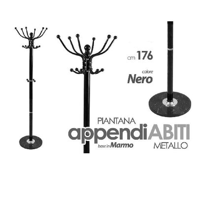 Appendiabiti Nero 176 Cm In Metallo Attaccapanni Con Piantana Base In Marmo Casa e cucina/Arredamento/Ingresso/Appendiabiti Trade Shop italia - Napoli, Commerciovirtuoso.it