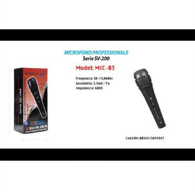 Microfono Professionale Unidirezionale Dinamico Karaoke Sv-200 Maxtech Mic-03 Elettronica e telefonia > Accessori Audio e Video > Microfoni Trade Shop italia - Napoli, Commerciovirtuoso.it