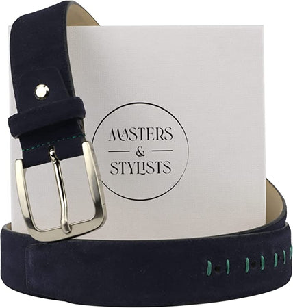 Masters & Stylists Cintura Camoscio Blu per Uomo 100% Vera Pelle Made in Italy Moda/Uomo/Accessori/Cinture TRM Company - Polistena, Commerciovirtuoso.it