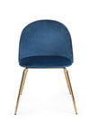 Sedia Tanya in velluto Blu Scuro con gambe ottone h 77 cm arredamento moderno Casa e cucina/Arredamento/Sala da pranzo/Sedie Decor Space - Altamura, Commerciovirtuoso.it