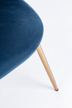 Sedia "Tanya" in velluto Blu Scuro con gambe ottone h 77 cm arredamento moderno Casa e cucina/Arredamento/Sala da pranzo/Sedie Decor Space - Altamura, Commerciovirtuoso.it