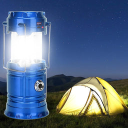 Lampada da Campeggio Luce Portatile Solare LED Lanterna Gancio Ricaricabile  USB