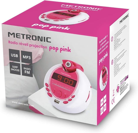 Metronic Mp3 Usb Proiezione Radiosveglia Per Bambini - Bianco E Rosa Elettronica/Home Audio e Hi-Fi/Radio e boombox/Radiosveglie CL Store - Battipaglia, Commerciovirtuoso.it