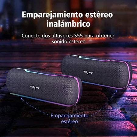 ZEALOT Cassa Bluetooth con suono stereo 20W, Altoparlante portatile 