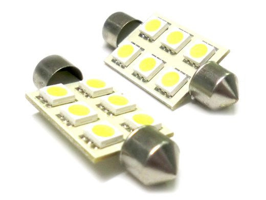 24V Lampada Led Siluro T11 C5W 41mm 6 Smd 5050 Bianco Camion Carall