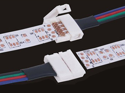 4 PZ Connettore 10mm Per Chiudere Striscia Led Smd RGB 5050 Senza Saldare