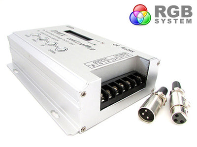 Centralina DMX-512 Decoder 4 Canali + Controller RGB Per Luci Led 32A 12V 24V Con Display LCD
