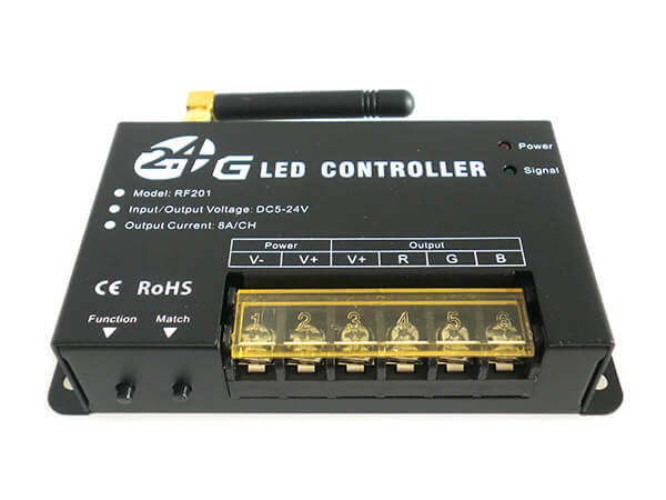Centralina RGB 2,4G Full Color Controller RF Wireless 12V 24V 24A Per Bobina Led RF201 Ledlux