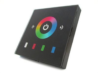 Centralina RGB Led Kit Controller Touch Panel Full Color Da Incasso Quadrata 12V 12A Per Strip Bobina Led TM08E2