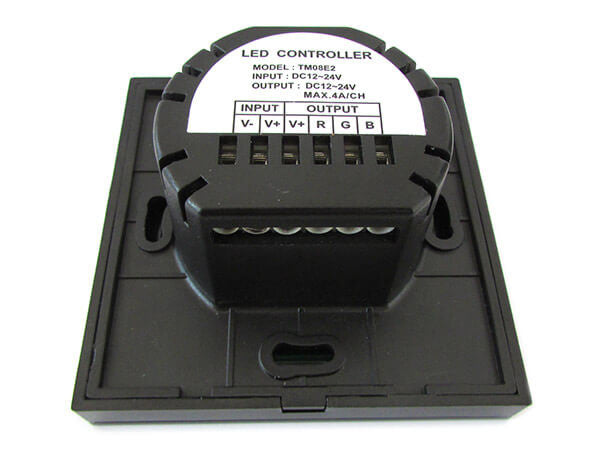 Centralina RGB Led Kit Controller Touch Panel Full Color Da Incasso Quadrata 12V 12A Per Strip Bobina Led TM08E2 Ledlux