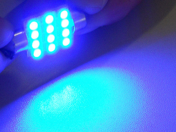 Lampada Led Siluro T11 C5W 37mm 12 Smd Colore Blue 12V Luci Targa e Lettura Carall