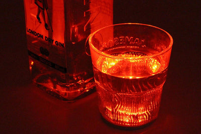 2 PZ Luce Led Sotto Bottiglia Vino Sottobicchiere Colore Rosso Red Ideale Regalo Natalizio Bottle Stickers Ledlux