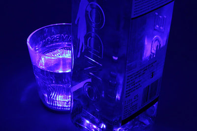 2 PZ Luce Led Sottobottiglia Sottobicchiere Colore Blu Blue Luminoso Per Decorazione Festiva Bar Pub DJ Ledlux