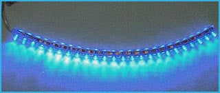 Striscia Strip Led 24cm 24 LED F5 Flessibile Blue Blu 12V Carall