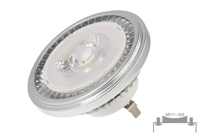 Lampada Faretto Led AR111 15W AC 220V Bianco Caldo Spot Angolo 35 Gradi Disegno Moderno Ledlux