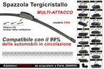 Spazzola Tergicristallo Auto Universale S985 26'' 650mm Carall 16 Attacchi Opzionale Auto e Moto/Parti per auto/Tergicristalli e parti/Spazzole di ricambio Scontolo.net - Potenza, Commerciovirtuoso.it