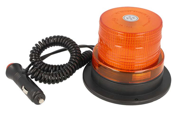 Lampada Luce Lampeggiante Led Rotante Strobo Arancione Magnetico 12V 24V Segnalazione Emergenza Per Auto Trattore Omologato E9 Carall