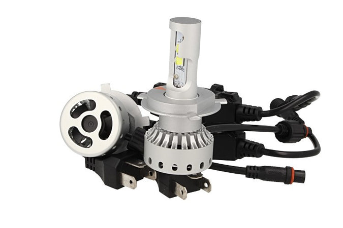 Kit Full Led Canbus H4 40/40W 5000 Lumens Con Ventilatore 12V 24V 4 Cree XHP 50 Attacco Smontabile Carall