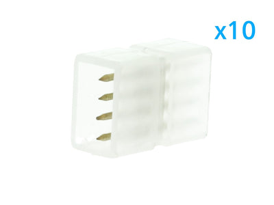 10 PZ Connettore Da 4 Pin RGB Passo 9mm Per Unire e Allungare Bobina Led RGB 220V Ledlux