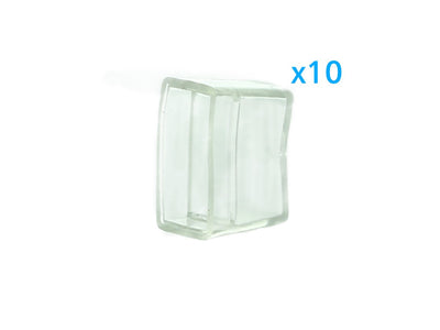 10 PZ Gommini PVC Termine Morbida 14X7 mm Per Chiusure Striscia Bobina Led Impermeabile Ledlux
