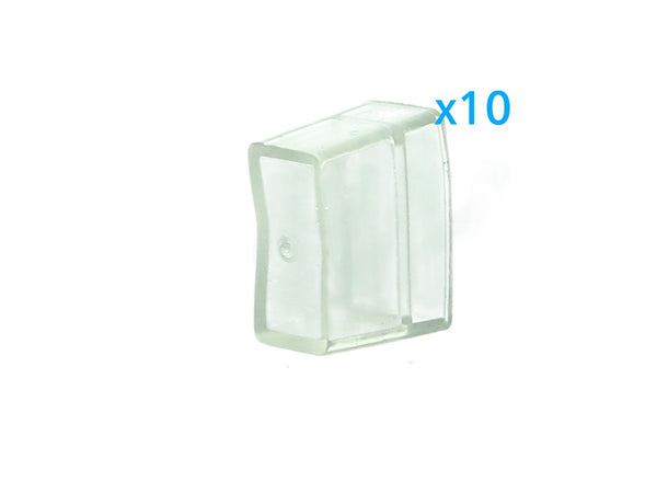 10 PZ Gommini PVC Termine Morbida 14X7 mm Per Chiusure Striscia Bobina Led Impermeabile Ledlux