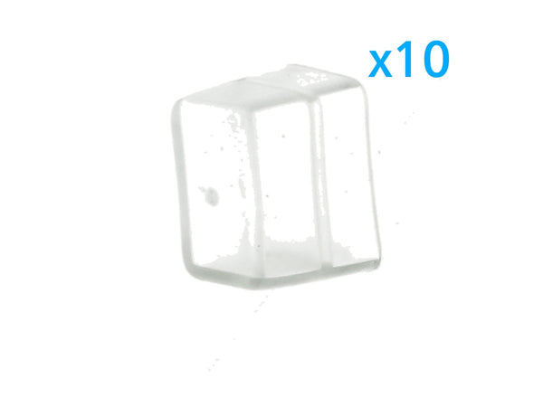 10 PZ Gommini PVC Termine Morbida 15X9 mm Per Chiusure Striscia Bobina Led Impermeabile Ledlux