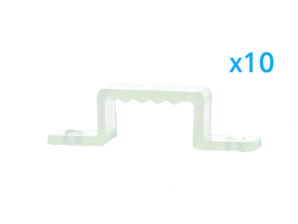 10 PZ Clip Fissaggio Rigido Passo 14X7 mm Per Fissare Bobina Striscia Led Impermeabile Ledlux