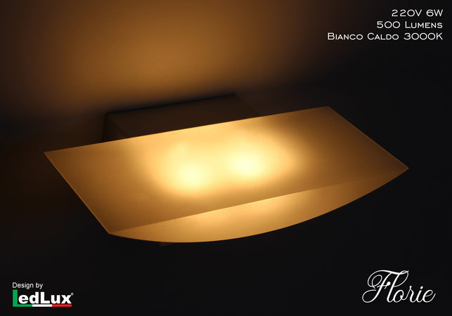 Applique Led Da Parete Modello Florie Italian Design Moderna 6W Bianco Caldo Ledlux