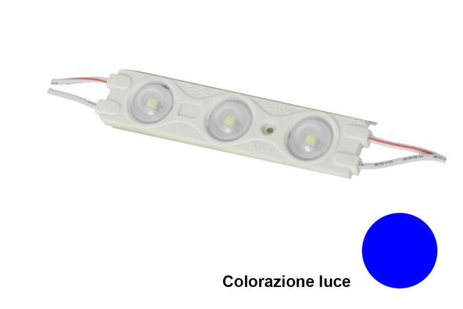 Modulo Mattone LED 3 SMD 2835 Colore Blue 12V IP67 Con Lente Ingrandimento 160 Gradi SKU-5127 V-Tac