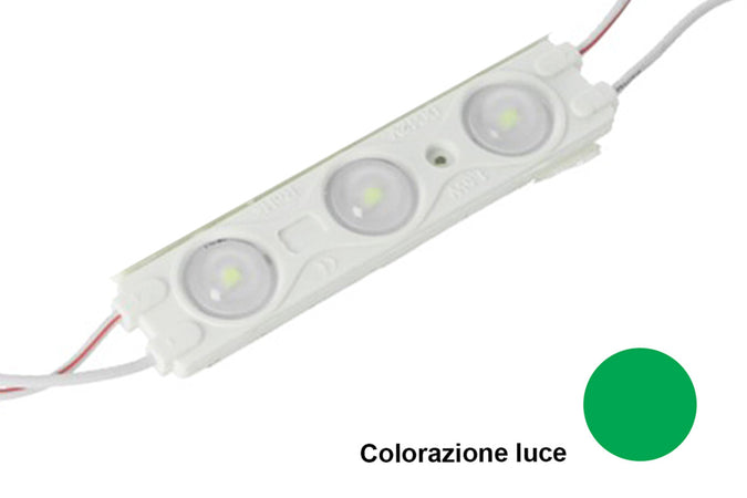 Modulo Mattone LED 3 SMD 2835 Colore Verde 12V IP67 Con Lente Ingrandimento 160 Gradi SKU-5128 V-Tac