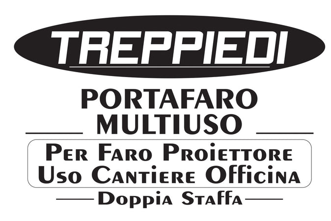 Tripiedi Treppiede Tripod Portafari Multiuso Per Faro Proiettore Uso Cantiere Officina 1 o 2 Faretti Max 180cm Altezza
