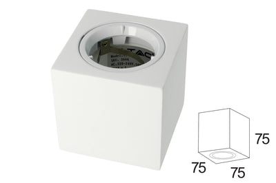 Portafaretto Da Soffitto Quadrato In Gesso Verniciabile Per Lampade GU10 Con Anello In Alluminio Bianco SKU-3666 V-Tac