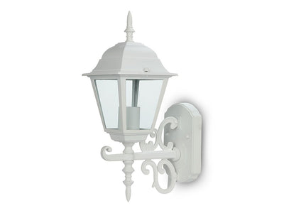 Lampada Da Parete Lanterna Giardino Attacco E27 Garden Wall Lamp IP44 Colore Bianco Modello Classico SKU-7520