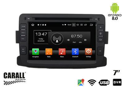 Autoradio Android 8,0 Dacia Duster GPS DVD USB SD WI-FI Bluetooth Navigatore