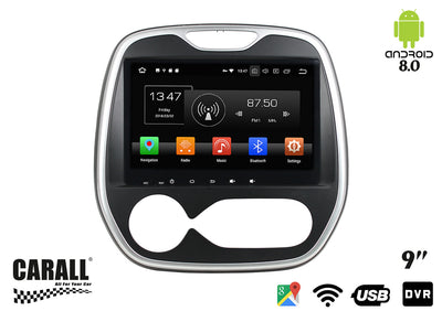 Autoradio Android 8,0 Renault Captur GPS DVD USB SD WI-FI Bluetooth Navigatore Carall
