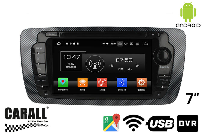 Autoradio Android 8,0 Seat GPS DVD USB SD WI-FI Bluetooth Navigatore Carall