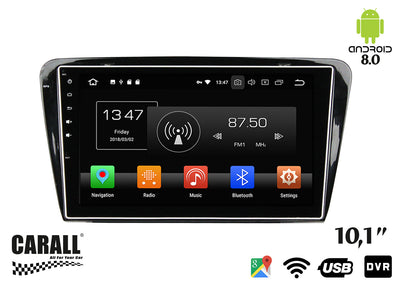Autoradio Android 8,0 Skoda Octavia 2014 GPS DVD USB SD WI-FI Bluetooth Navigatore Carall