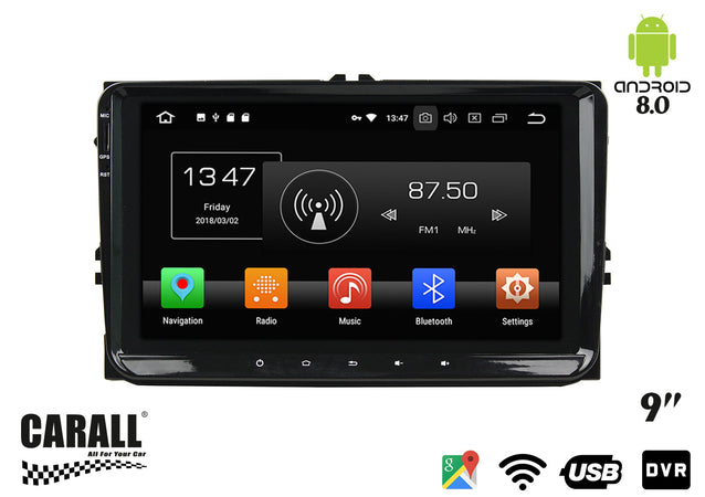 Autoradio Android 8,0 VW Passat GPS DVD USB SD WI-FI Bluetooth Navigatore Carall