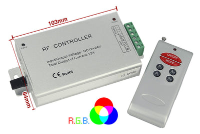 Centralina RF Audio Controller Strip Led RGB Cambio Colore A Ritmo Di Musica DC5V 12V 24V Frequenza 433MHz Telecomando Incluso Ledlux