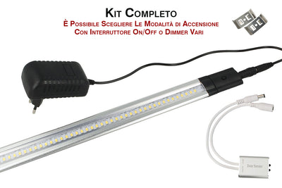 Kit Barra Led Con Sensore Door Apertura Anta 50cm Luce Calda Alimentatore Compreso Per Cucina Sottopensile Mobile ect. Ledlux