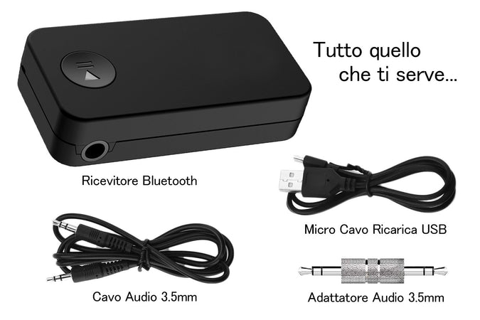 Ricevitore Bluetooth 4.1 Adattatore Wireless Audio Portatile con Microfono Stereo Auto Casa con 3,5 mm AUX Carall