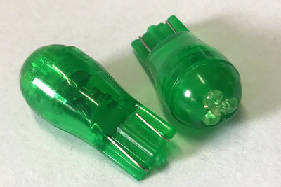 Coppia 2 Lampade Led T10 Con 3 Led F3 Colore Verde Green 12V 0,2W