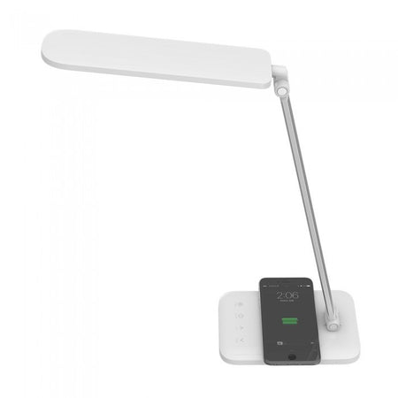Lampada Led Da Tavola 16W Con Caricatore Wireless QI Per Smartphone Dimmerabile CCT Cambia Colore 3 In 1 Corpo Bianco SKU-8519 V-Tac