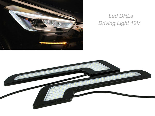 Luci Diurne Led DRLs Driving Light 12V 5W Forma L Slim Solo 5mm IP65 Universale Carall